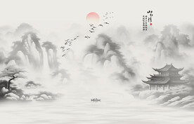 新中式古画山水装饰画