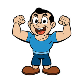 矢量人物卡通男人大力士