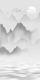 抽象意境山水玄关挂画