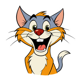 矢量动物简约开心的猫咪