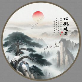 松鹤延年装饰画
