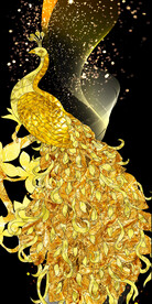 现代轻奢孔雀玄关背景装饰画