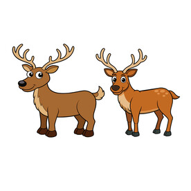 矢量动物鹿雄鹿