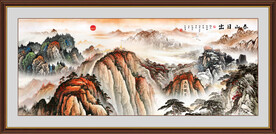 泰山日出国画五岳独尊