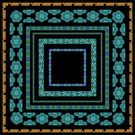 敦煌图案莫高窟藻井边饰花边