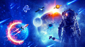 蓝色星空宇航员