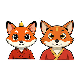 矢量动物卡通狐狸头像