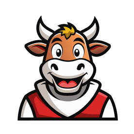 矢量动物开心的奶牛