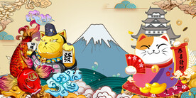 招财猫工装背景墙