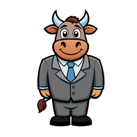 矢量动物职场穿西装的公牛