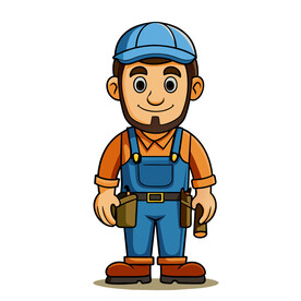 矢量人物维修工男人
