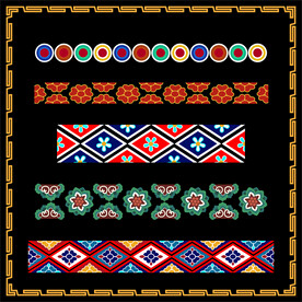 敦煌图案莫高窟藻井边饰花边