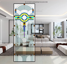 高清分层透明底屏风玻璃打印图