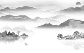 高端 中式灰色山水 TiF分层