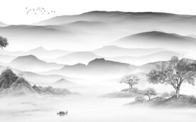 人气 中式灰色山水 TiF分层