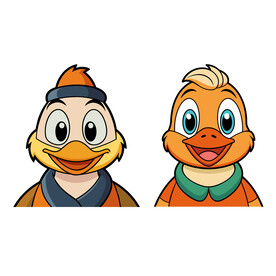 矢量动物可爱小鸭子头像