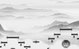 高档 简约灰色山水 TiF分层