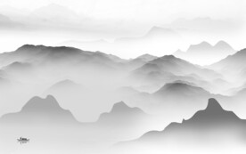 爆款 新品灰色山水 TIF分层