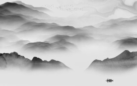 现代 新款灰色山水 TiF分层