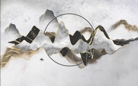 新中式意境水墨背景装饰画