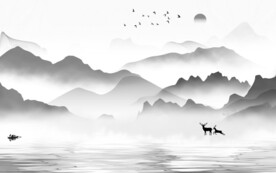 高端 最新灰色山水 TiF分层