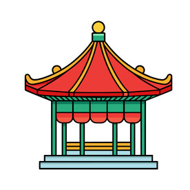 矢量建筑传统文化古建筑凉亭
