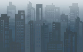 北欧城市建筑夜景背景墙