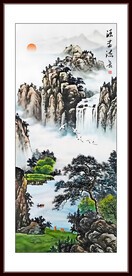 山水画走廊装饰画 