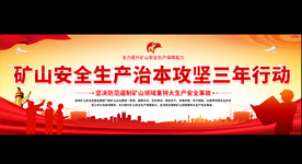 矿山安全生产宽屏展板