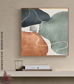 现代简约手绘几何形状装饰画