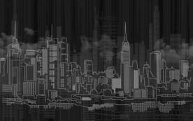 抽象城市夜景背景墙装饰画