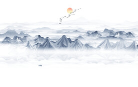 写意水墨山水画