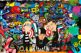 街舞唱歌涂鸦工装背景