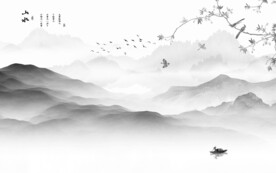 客厅 清晰中式山水 TIF分层