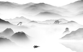 淡雅 清晰中式山水 TIF分层