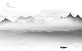 高档 大气灰色山水 TIF分层