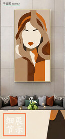 现代简约抽象女郎玄关装饰画