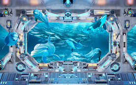 3d海豚海底背景墙