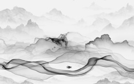 简约 灰色中式山水 TIF分层