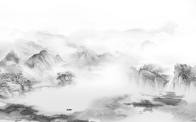 清晰 简约灰色山水 TIF分层