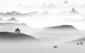 别墅 简约灰色山水 TIF分层