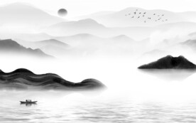 淡雅 简约灰色山水 TIF分层