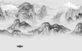 奢雅 简约灰色山水 TIF分层