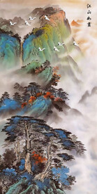 竖幅山水画