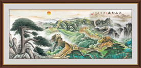 迎客松山水国画