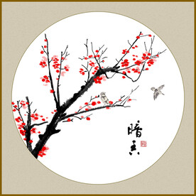 手绘梅花