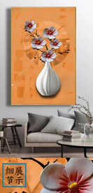 中式立体浮雕花卉装饰画