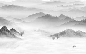 淡雅 新品灰山水画 TIf分层