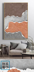 现代轻奢手绘肌理油画立体装饰画