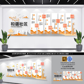 和谐社区文化墙